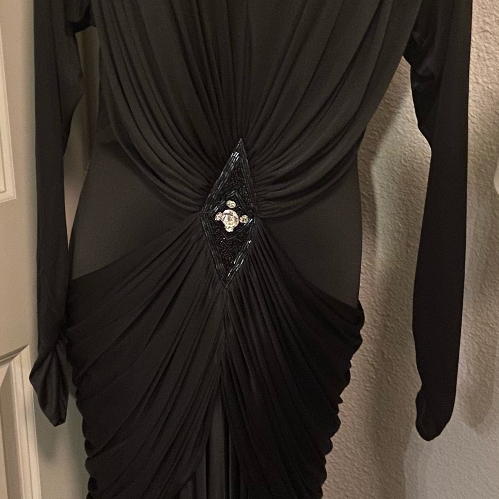 Vintage Tadashi Shoji mermaid ruch black d…_12